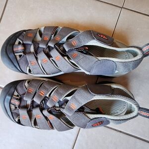 KEEN Mens' Gray and Orange Sandals
